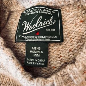 Woolrich Beige Knit Sweater with Elbow Patches